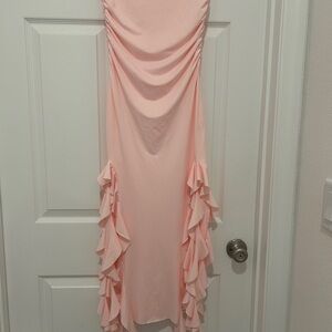 Elegant Pink Ruffled Dress